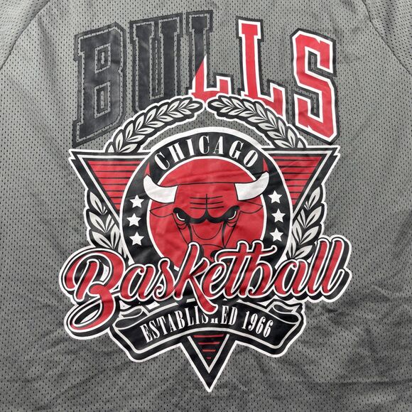 NBA Men Chicago Bulls Split Logo Jersey Shirt Button Up 1966 Grey Size XXL H246 - Picture 6 of 11